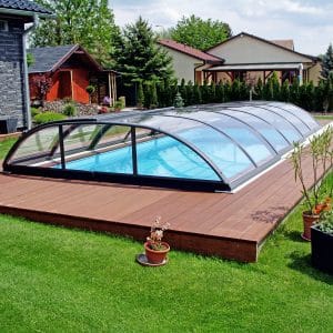 Transparentna kupola BOX, tip: Azure Flat BOX transparent, bazenska streha za bazene AZFTB