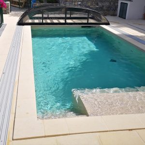 Transparentna kupola BOX, tip: Azure Flat BOX transparent, bazenska streha za bazene AZFTB
